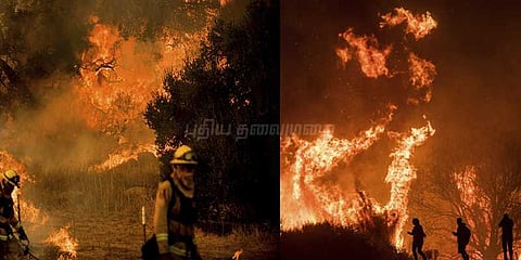 கலிஃபோர்னியாவில் ஒரு வாரமாக எரியும் காட்டுத்தீ