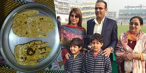 சப்பாத்தியில் கையுறை: சேவாக் மீண்டும் கலக்கல் ட்விட்