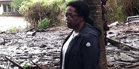 அமெரிக்க நிலச்சரிவை வீடியோ எடுத்த டிவி தொகுப்பாளர் ஓப்ரா