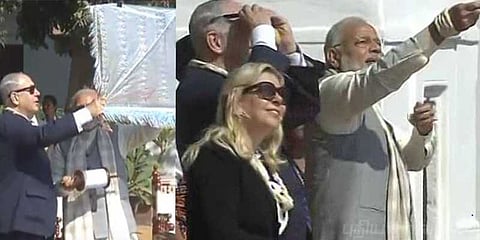 இஸ்ரேல் பிரதமருக்கு காற்றாடி விட கற்றுக்கொடுத்த பிரதமர் மோடி!