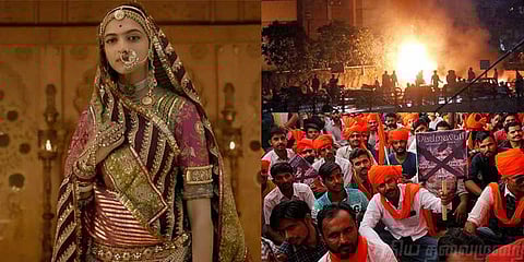 பத்மாவத் படத்திற்கு எதிர்ப்பு: பெட்ரோல் குண்டு வீச்சு, வாகனங்கள் எரிப்பால் பதற்றம்