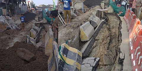 அண்ணா சாலையில் திடீர் 10 அடி பள்ளம்! ஏன்?