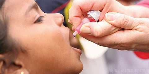 போலியோ சொட்டு மருந்து முகாம் இன்று தொடக்கம்