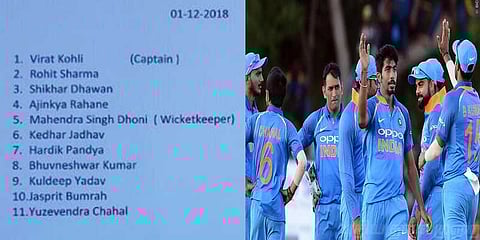 இந்திய அணியின் 11 வீரர்கள் அறிவிப்பு: மணிஷ்பாண்டே காலி!