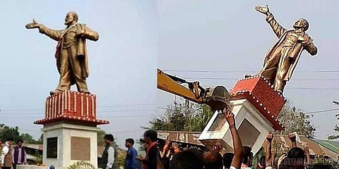 திரிபுராவில் உடைக்கப்பட்டது லெனின் சிலை !