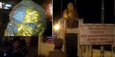 சேதமடைந்த பெரியார் சிலை: போலீஸ் பாதுகாப்பு!