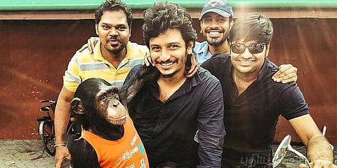 ‘கொரிலா’உடன் ஷூட்டிங் முடித்த ஜீவா