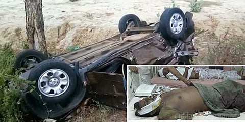 கார் - லாரி மோதல்: 3 பேர் பரிதாப பலி