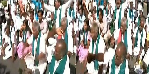 நாடாளுமன்ற வீதியில் தமிழக விவசாயிகள் சாலைமறியல்