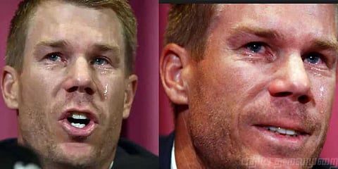 பச்சை புள்ள போல் அழுத வார்னர் - போலி கண்ணீர் என ரசிகர்கள் கிண்டல்