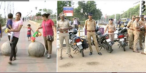 மெரினாவில் போலீஸ் குவிப்பு: சர்வீஸ் சாலை மூடல்!