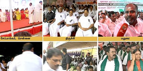 மோர், சமோசா நொறுக்குத் தீனியுடன் லஞ்ச் ப்ரேக்: நடனத்துடன் களைகட்டியது அதிமுக உண்ணாவிரதம்..!