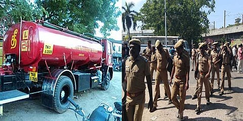 சேப்பாக்கம் மைதானத்தில் நுழைந்த தீயணைப்பு வாகனங்கள்