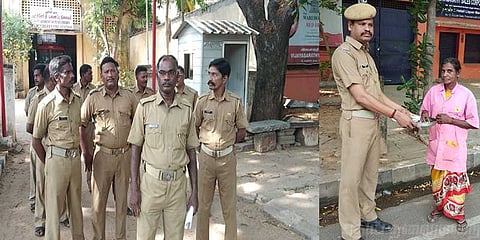 போராட்டத்திலும், துப்புரவு தொழிலாளர்களுக்கு இனிப்பு வழங்கிய தீயணைப்பு வீரர்கள்