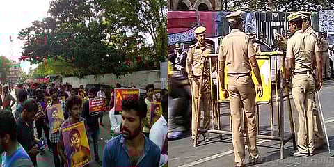 மெரினாவில் குவிந்த காவல்துறையினர் : கழுகு போல் கண்காணிப்பு