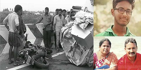 சாலை விபத்தில் மகனை இழந்த பெற்றோர் தற்கொலை
