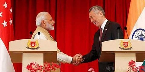 சிங்கப்பூர் பிரதமர், அதிபருடன் மோடி சந்திப்பு