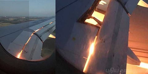 சவுதி கால்பந்து வீரர்கள் சென்ற விமானத்தில் திடீர் தீ!