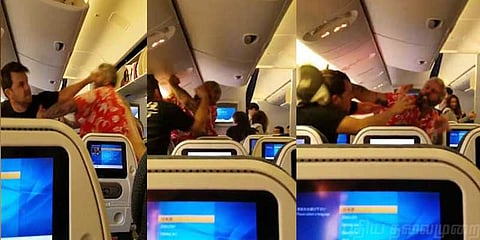 மதுபோதையில் கைகலப்பு விமானத்தில் சலசலப்பு