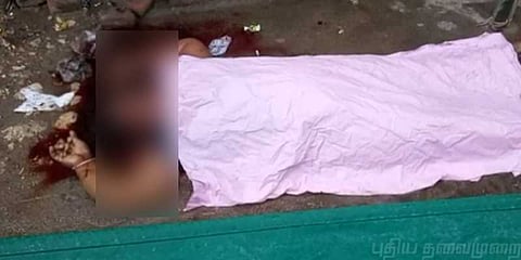 காவல் நிலையம் எதிரே பெண் வெட்டி படுகொலை