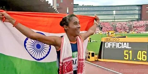 இந்தியாவின் தங்க மங்கை ஹிமா தாஸ் ! 400 மீட்டரில் சாதித்தார்