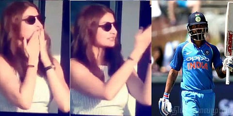 விராட் கோலிக்கு அனுஷ்கா அடித்த ஃப்ளையிங் கிஸ் - வைரல் வீடியோ