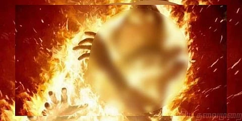 இளம் பெண் எரித்துக் கொலை - திருமணமாகி குழந்தைகள் இருப்பது தெரிந்ததால் கொடூரம்