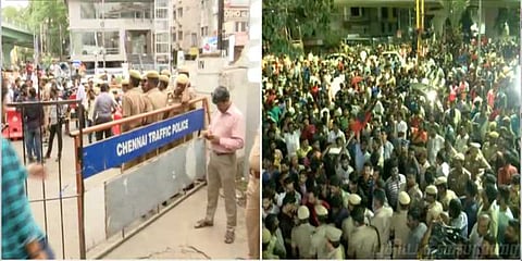 கருணாநிதியை காண காலை முதல் காவேரியில் குவியும் தொண்டர்கள்