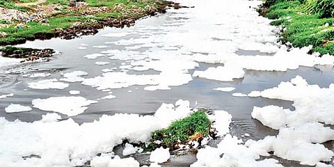 நொய்யல் ஆற்றில் மீண்டும் நுரை