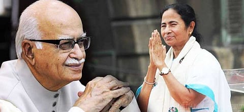 அத்வானியை நேரில் நலம் விசாரித்த மம்தா - சோனியா, ராகுலுடன் சந்திப்பு