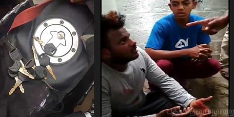 நகை பறிப்பில் ஈடுபட்டவர்களை உதைத்த பொதுமக்கள்