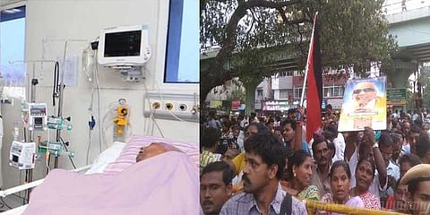 காவேரி மருத்துவமனையில் குவியும் திமுக தொண்டர்கள்