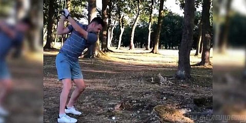 இங்கிலாந்து கிரிக்கெட் வீரரைப் பதம் பார்த்த கோல்ப் பந்து!