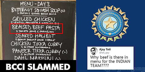 இந்திய கிரிக்கெட் வீரர்களுக்கு மாட்டிறைச்சி: மெனுவால் வந்த சர்ச்சை!