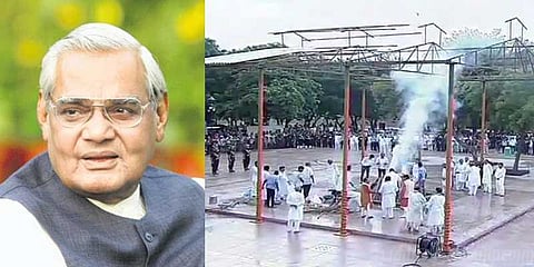 21 குண்டுகள் முழங்க வாஜ்பாய் உடல் தகனம் -  ஜனாதிபதி, பிரதமர் இறுதி அஞ்சலி