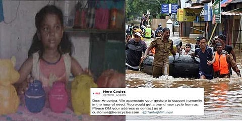 ஆசை சேமிப்பை கேரளத்துக்கு கொடுத்த சிறுமி - ஹீரோ சைக்கிள்ஸின் சர்ப்ரைஸ்