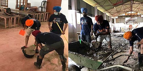 நேற்று சர்ச்... இன்று கோயில் - வெள்ளக் கழிவுகளை சுத்தம் செய்யும் சீக்கியர்கள்