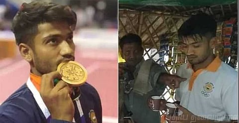 டீ விற்கிறார் ஆசிய வெண்கலப் பதக்கம் வென்ற வீரர்
