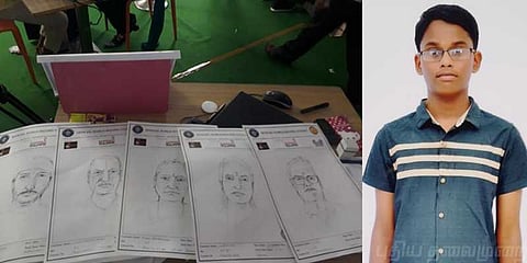 13 மணி நேரம், 13 வயசு சிறுவன் ஓவியம் வரைந்து அசத்தல் !