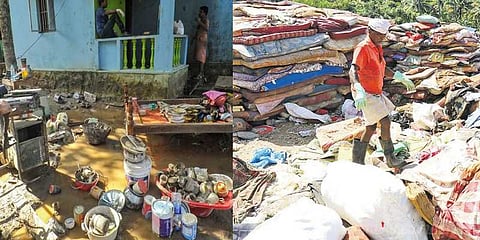 கேரளாவில் வெள்ளத்தால் குவிந்த 2434 டன் குப்பை..!