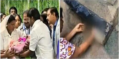 கால்வாயில் மீட்கப்பட்ட ஆண் குழந்தை அமைச்சரிடம் ஒப்படைப்பு