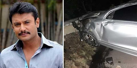 சொகுசு கார் விபத்து: ஹீரோவுக்கு எலும்பு முறிவு: வில்லன் நடிகர் காயம்!