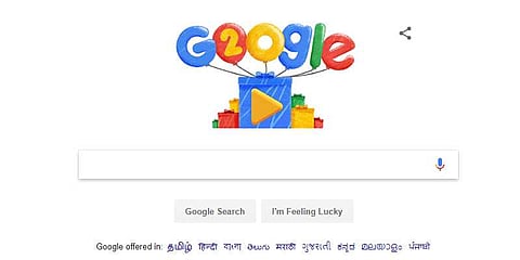கூகுளுக்கு இன்று 20 வது பிறந்த நாள்: சிறப்பு டூடுல் வெளியிடூ!