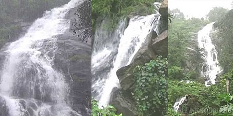 மலை உச்சியிலிருந்து ரம்மியமாய் கொட்டும் அருவி..!