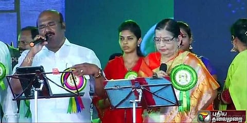 எம்ஜிஆர் நூற்றாண்டு நிறைவு விழா - பாட்டுப் பாடி தொண்டர்களை மகிழ்வித்த ஜெயக்குமார்