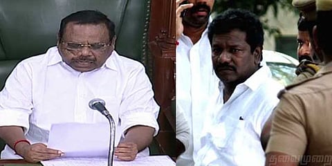 சபாநாயகர் தனபாலை நீக்கக்கோரி கருணாஸ் தரப்பு மனு