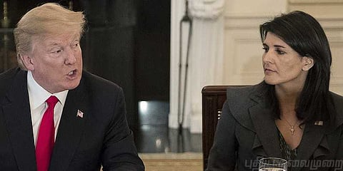 அமெரிக்காவின் ஐ.நா.தூதர் நிக்கி ஹாலே திடீர் ராஜினாமா