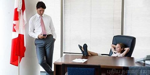 பெண் குழந்தைகள் தின வாழ்த்து : ஜஸ்டின் ட்ரூடோவின் பெருந்தன்மை