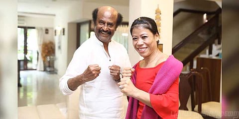 ரஜினியுடன் குத்துச்சண்டை வீராங்கனை மேரி கோம் சந்திப்பு