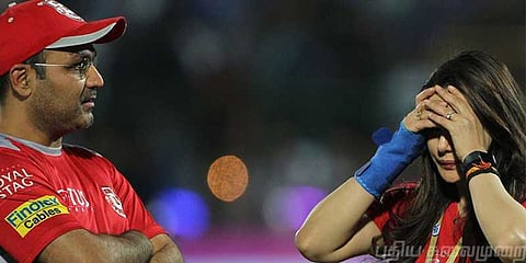 பிரீத்தி ஜிந்தாவுடன் மோதல்: பஞ்சாப் அணியில் இருந்து விலகினார் சேவாக்!